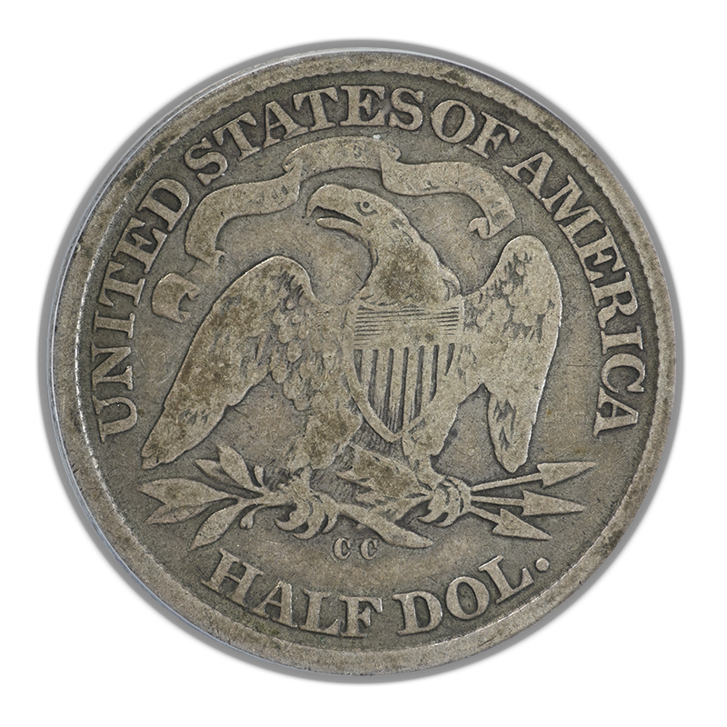 1872-CC Liberty Seated Half Dollar 50C PCGS VG08
