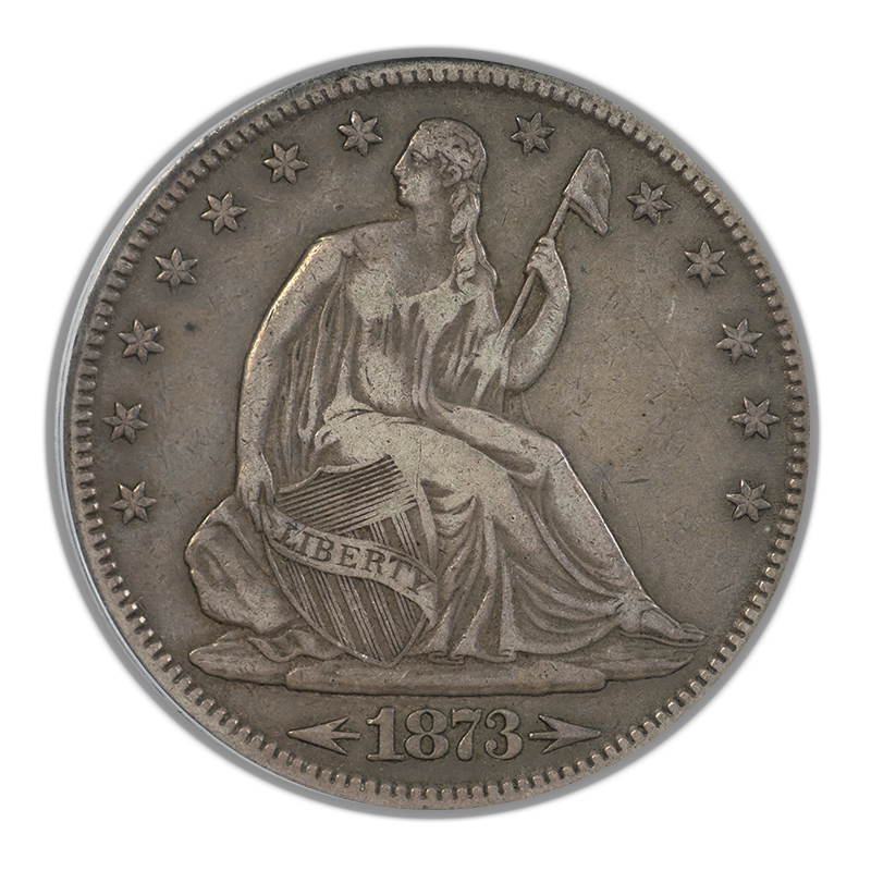 1873-CC Liberty Seated Half Dollar 50C PCGS VF30 - Arrows