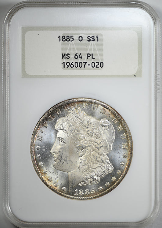 1885-O Morgan Dollar $1 NGC Fatty MS64PL - Prooflike Obverse