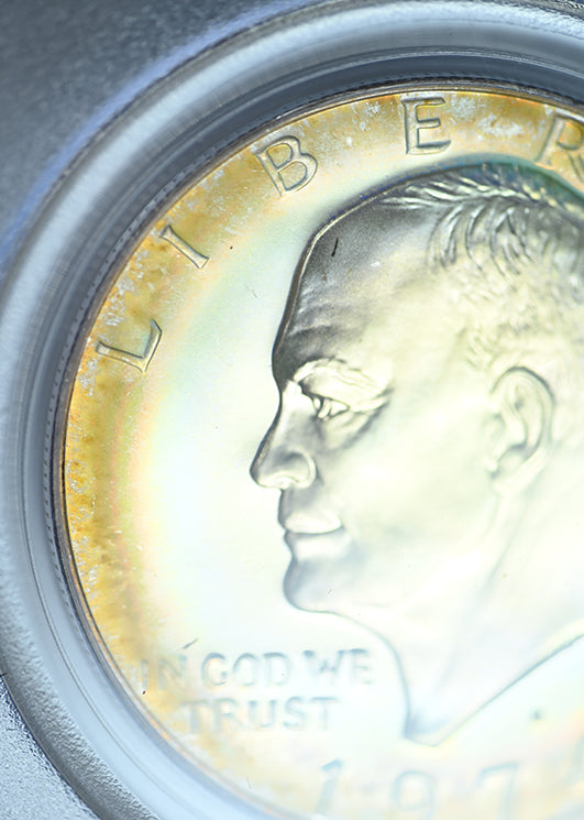 1974-S Silver Eisenhower Ike Dollar $1 PCGS PR68DCAM Deep Cameo - TONED!