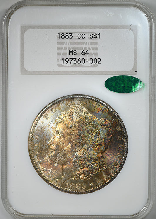 1883-CC Morgan Dollar $1 NGC Fatty MS64 CAC - TONED!