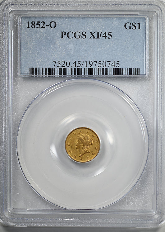 1852-O Type 1 Liberty Head Gold Dollar G$1 PCGS XF45