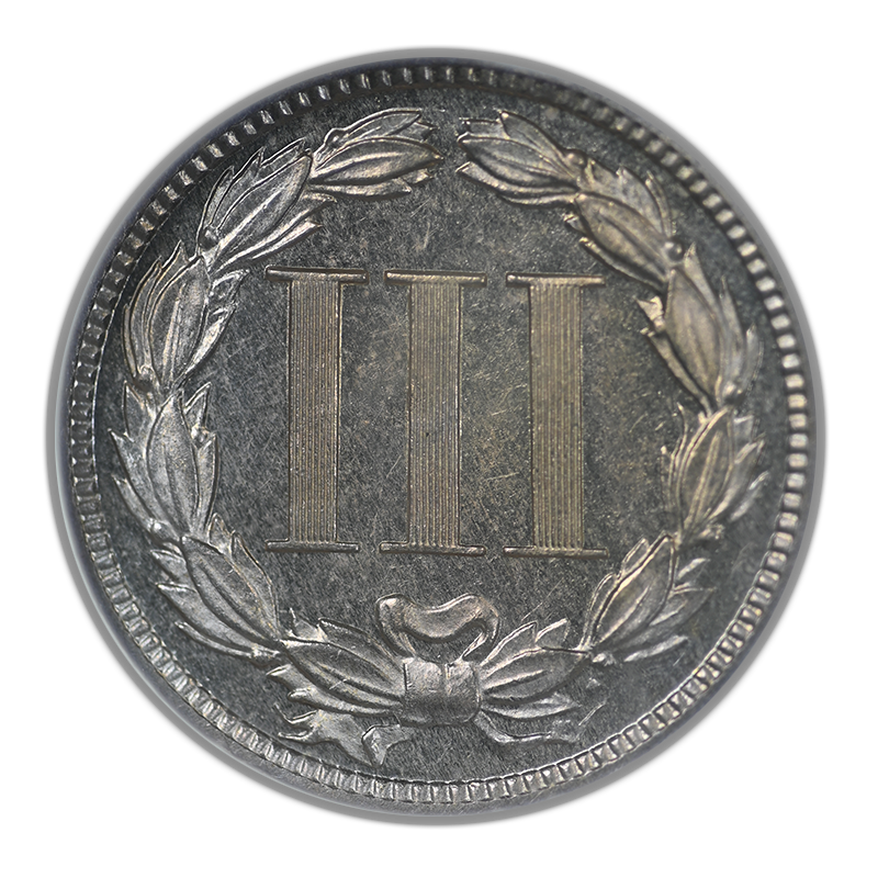 1888 Proof Three Cent Nickel Piece 3CN NGC PF63 - TONED!