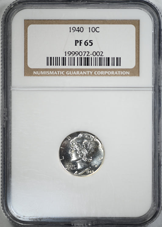 1940 Proof Mercury Dime 10C NGC PF65
