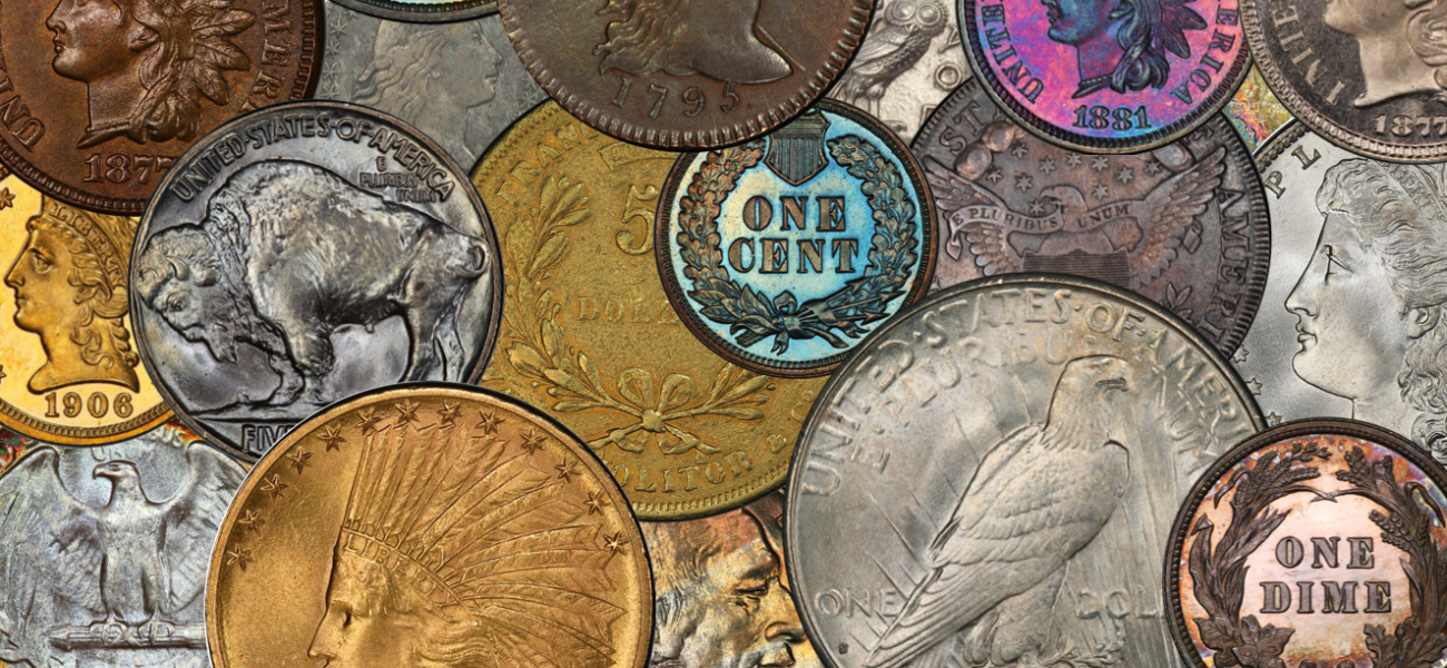 Background featuring array of coins