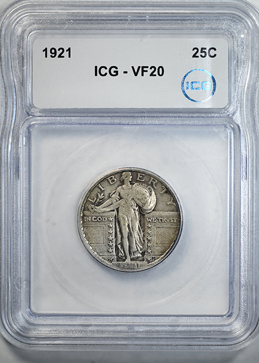 1921 Standing Liberty Quarter 25C ICG VF20