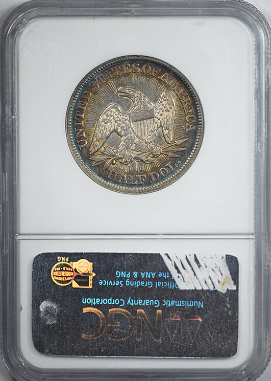 1853 Liberty Seated Half Dollar 50C NGC AU53 - Arrows &amp; Rays - TONED!