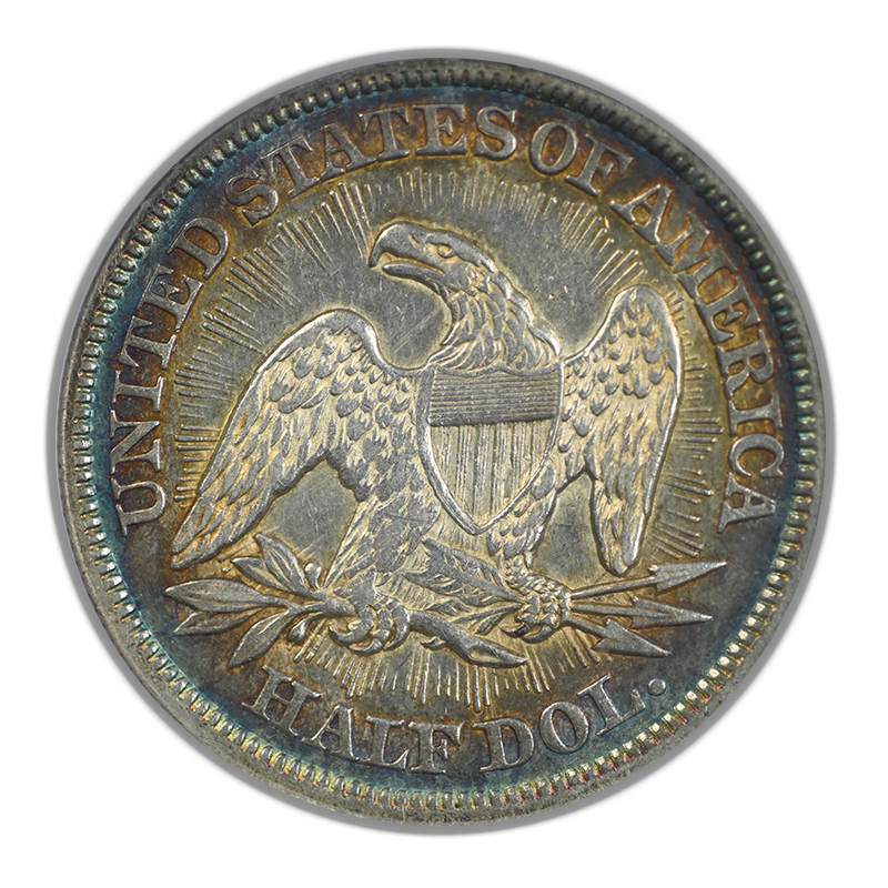 1853 Liberty Seated Half Dollar 50C NGC AU53 - Arrows & Rays - TONED!