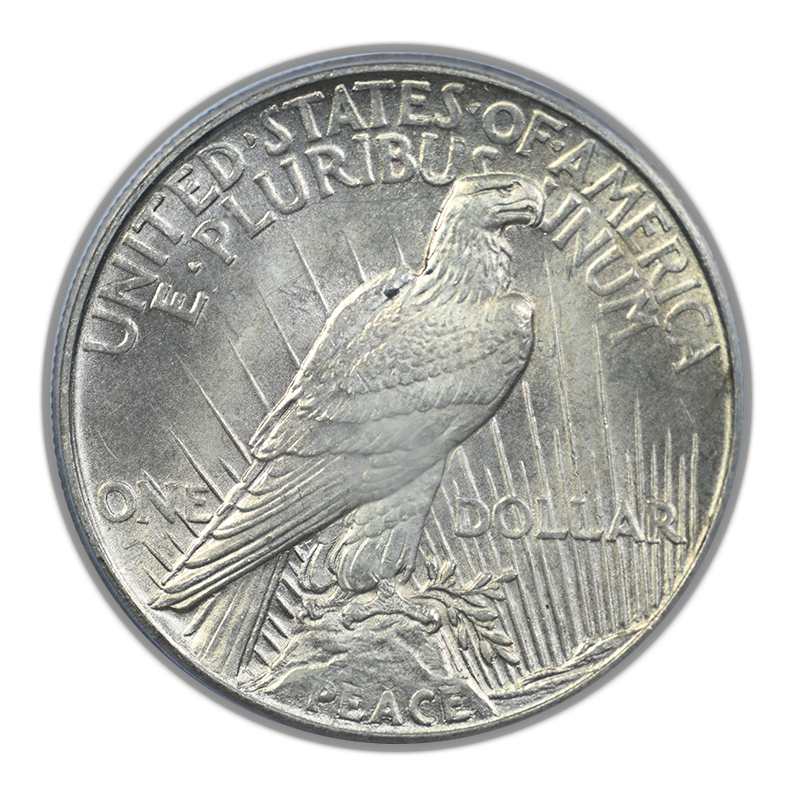 1921 Peace Dollar $1 PCGS AU58 Reverse