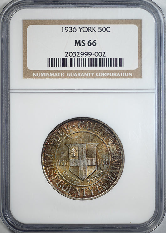 1936 York Classic Commemorative Half Dollar 50C NGC MS66 - TONED!