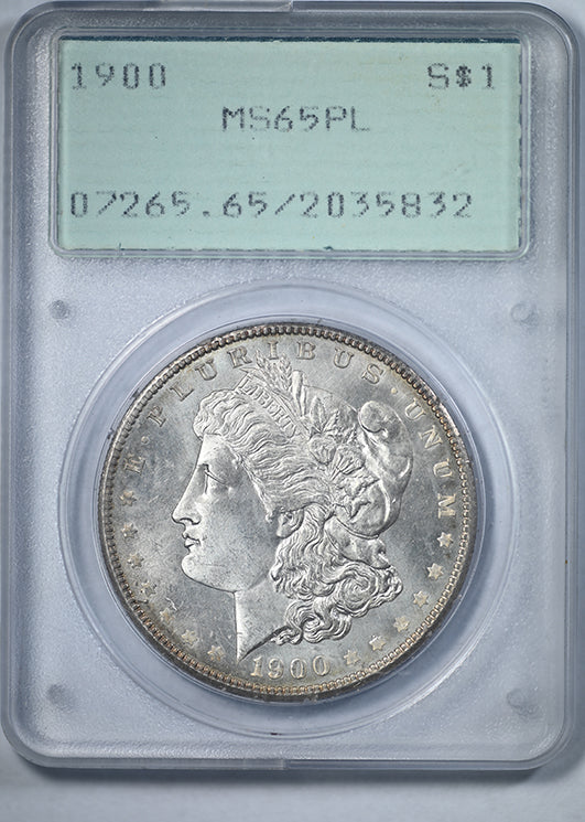 1900 Morgan Dollar $1 PCGS Rattler MS65PL - Prooflike