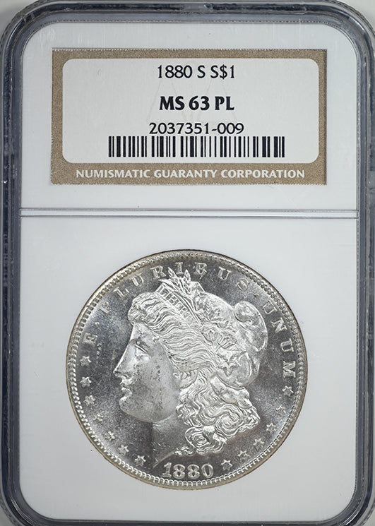 1880-S Morgan Dollar $1 NGC MS63PL - Prooflike