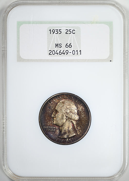 1935 Washington Quarter 25C NGC Fatty MS66 - TONED!