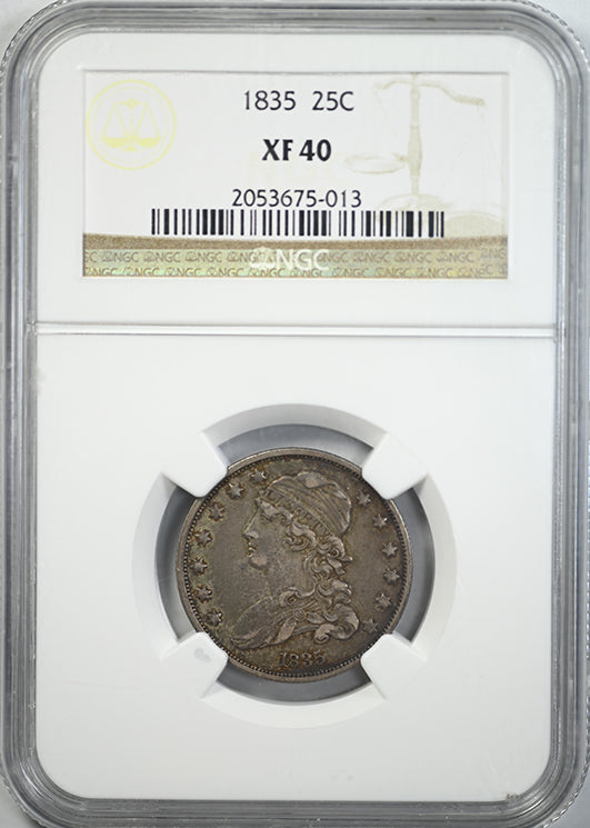 1835 Capped Bust Quarter 25C NGC XF40