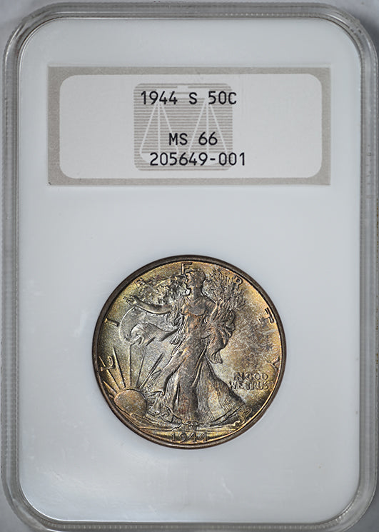 1944-S Walking Liberty Half Dollar 50C NGC Fatty MS66