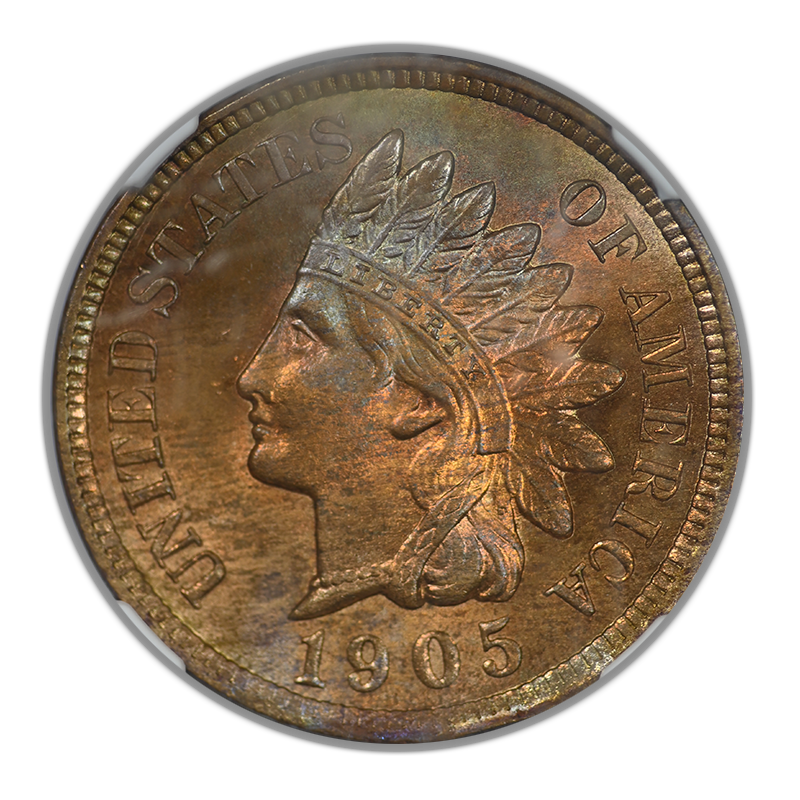 1905 Indian Head Cent 1C NGC MS65RB - TONED!