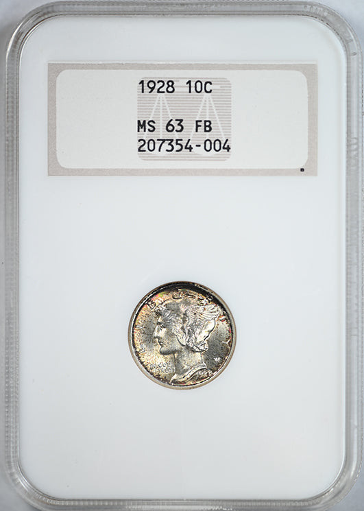 1928 Mercury Dime 10C NGC Fatty MS63FB - Full Bands