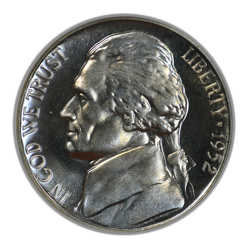 1952 Proof Jefferson Nickel 5C NGC Fatty PF67