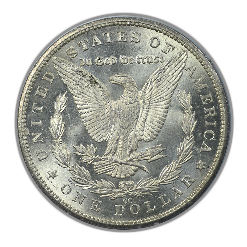 1883-CC Morgan Dollar $1 PCGS Rattler MS63PL - Proof Like Reverse