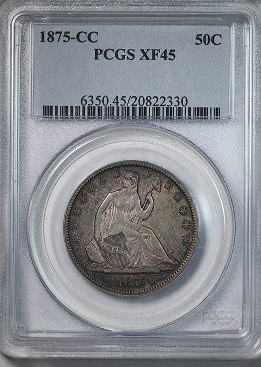 1875-CC Liberty Seated Half Dollar 50C PCGS XF45