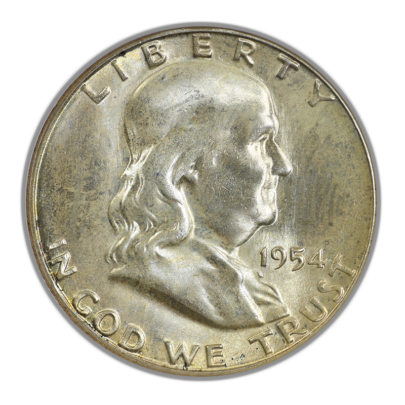 1954-S Franklin Half Dollar 50C NGC Fatty MS65 CAC