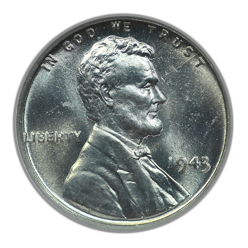 1943 Steel Lincoln Wheat Cent 1C NGC Fatty MS64 Sample Slab