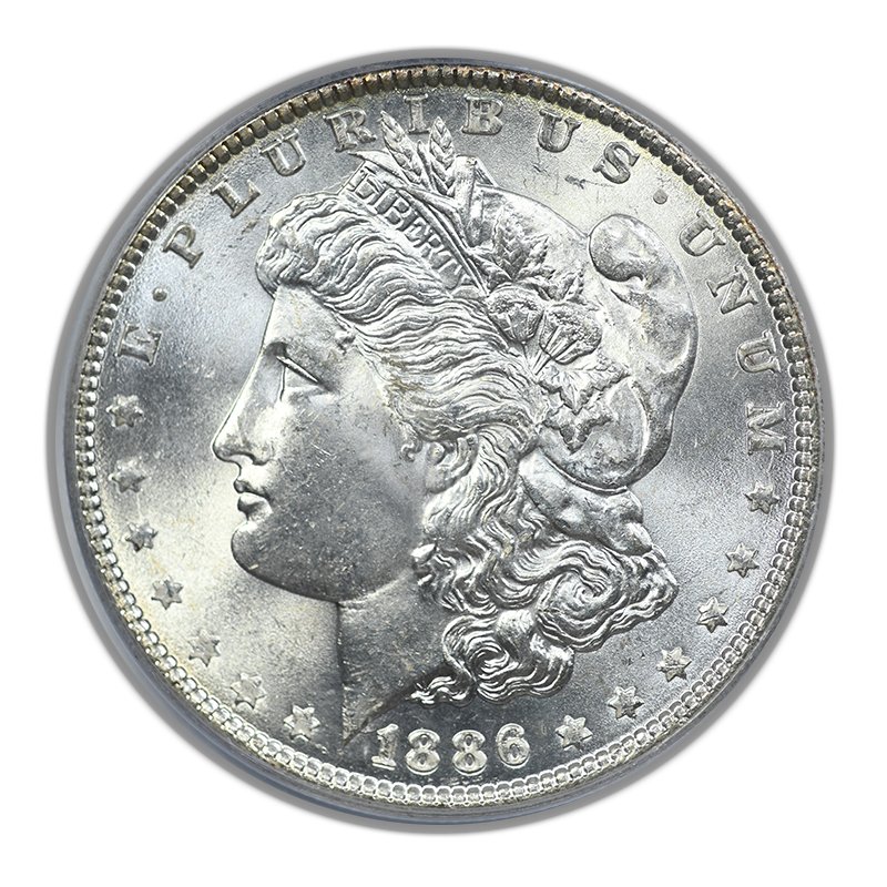 1886 Morgan Dollar $1 PCGS MS64+ CAC