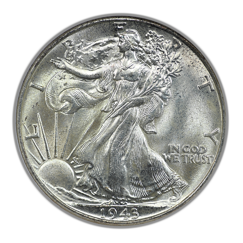 1943 Walking Liberty Half Dollar 50C NGC Fatty MS65 CAC