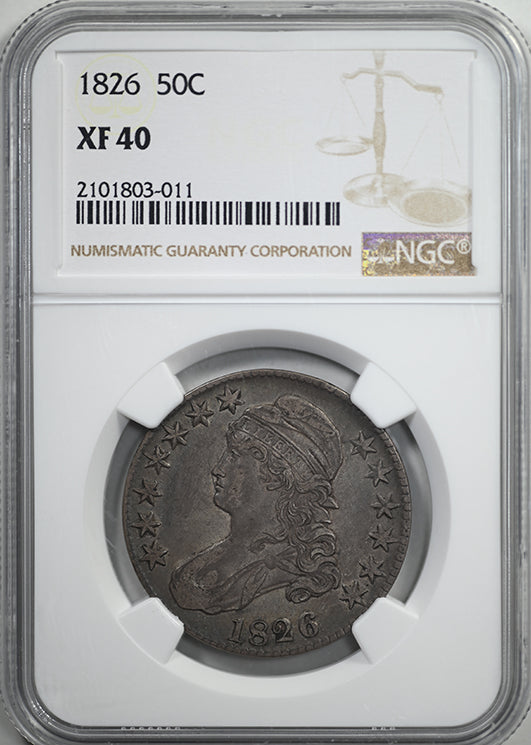 1826 Capped Bust Half Dollar 50C NGC XF40