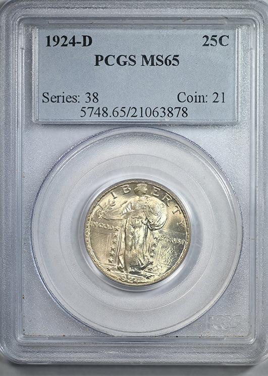 1924-D Standing Liberty Quarter 25C PCGS MS65
