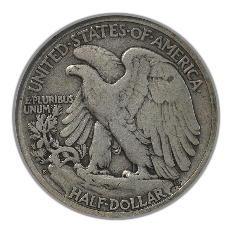 1921-S Walking Liberty Half Dollar 50C NGC VF25