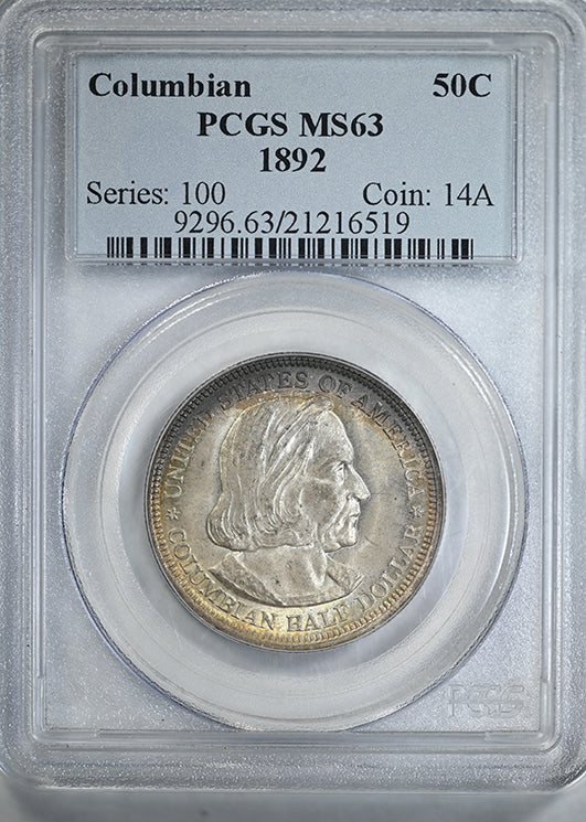 1892 Columbian Exposition Classic Commemorative Half Dollar 50C PCGS MS63