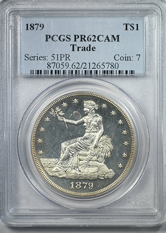 1879 Proof Trade Dollar T$1 PCGS PR62 CAMEO