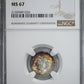 1946 Roosevelt Dime 10C NGC MS67 - TONED!