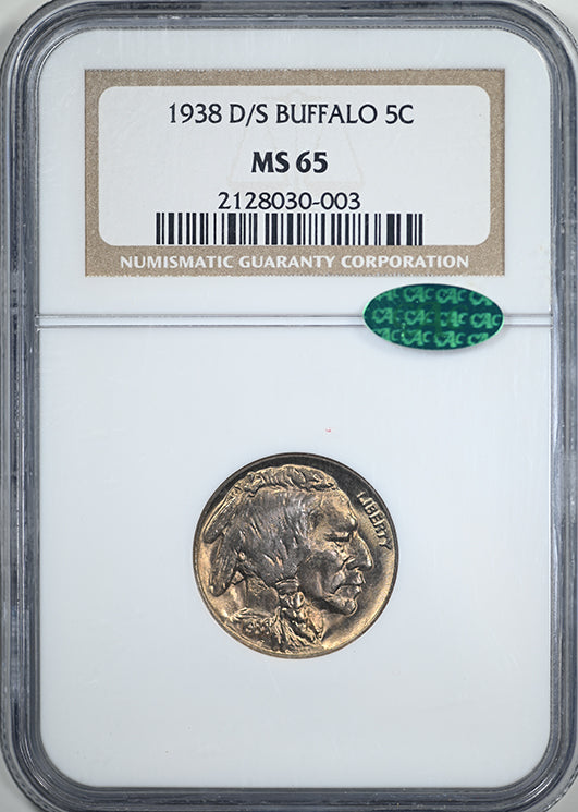 1938-D/S Buffalo Nickel 5C NGC MS65 CAC