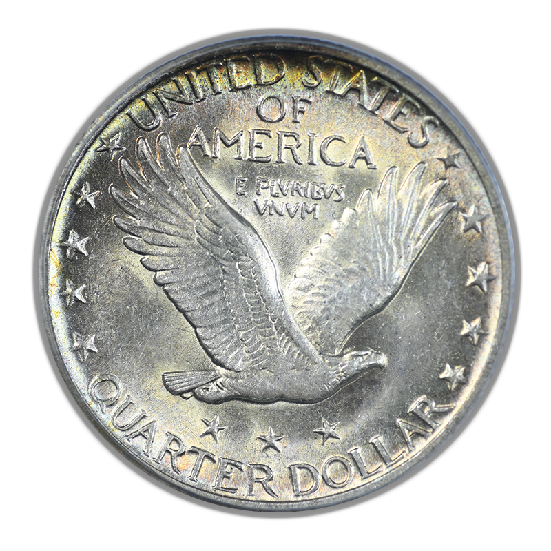1917 Type 2 Standing Liberty Quarter 25C PCGS MS63FH CAC - Full Head