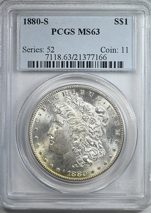 1880-S Morgan Dollar $1 PCGS MS63 - REVERSE TONED!