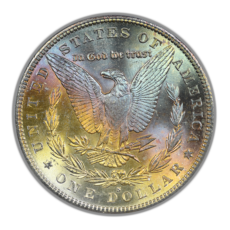 1880-S Morgan Dollar $1 PCGS MS63 - REVERSE TONED!