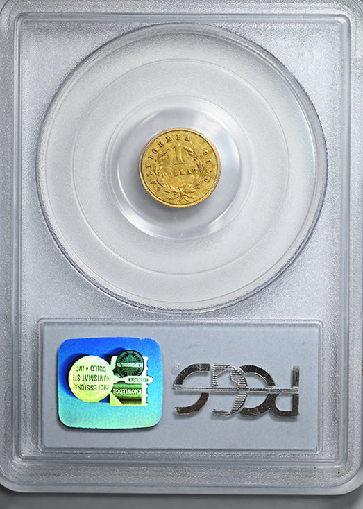1870 Round California Fractional Gold Liberty Head Dollar G$1 PCGS AU53 BG-1203