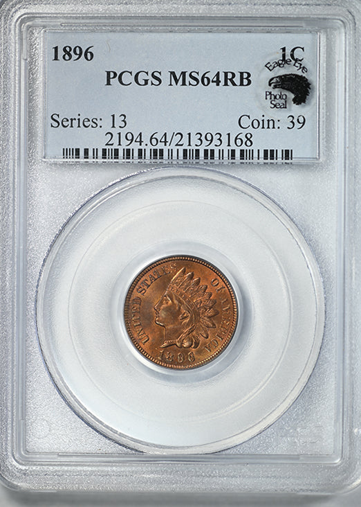 1896 Indian Head Cent 1C PCGS MS64RB