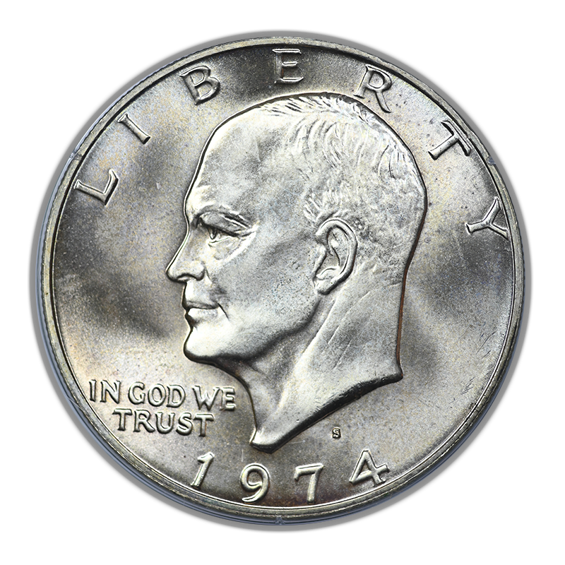 1974-S Silver Eisenhower Ike Dollar $1 PCGS Rattler MS67 CAC