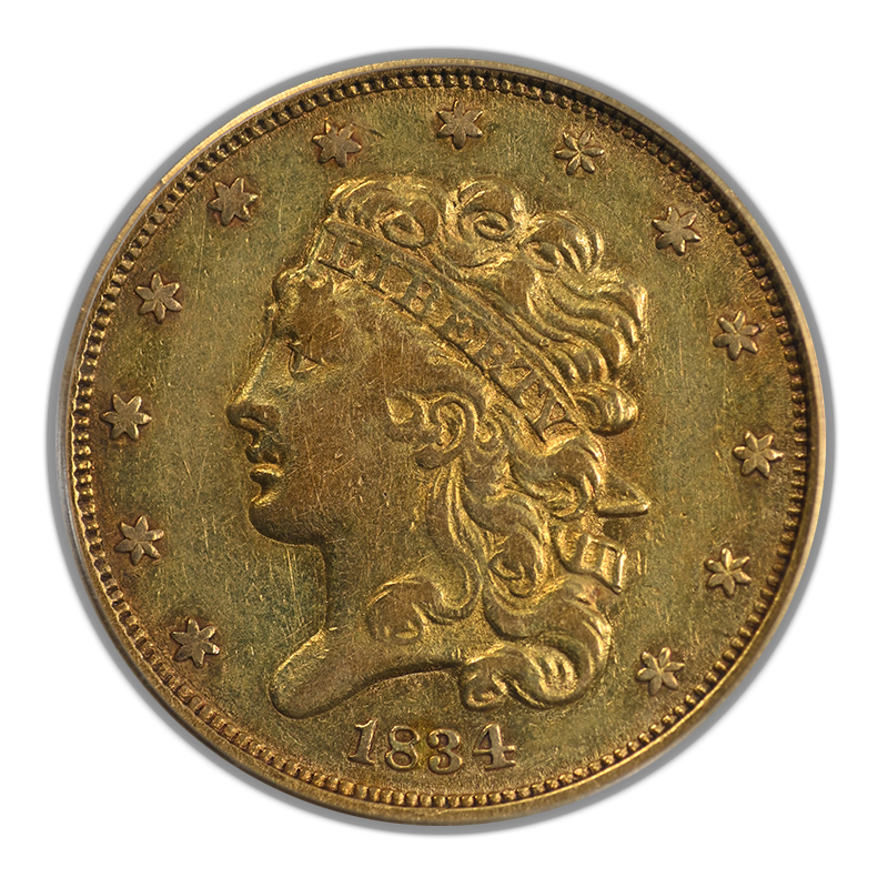 1834 Classic Head Gold Half Eagle $5 PCGS XF40 - Plain 4