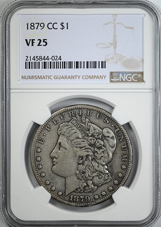 1879-CC Morgan Dollar $1 NGC VF25 Obverse Slab