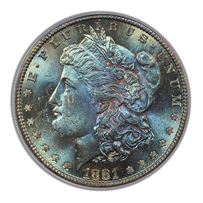 1881-S Morgan Dollar $1 PCGS MS64 - TONED! Obverse