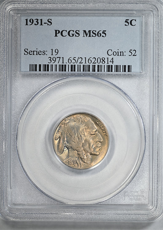 1931-S Buffalo Nickel 5C PCGS MS65