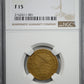 1835 Classic Head Gold Half Eagle $5 NGC F15 Obverse Slab