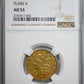 1834 Classic Head Gold Half Eagle $5 NGC AU53 - Plain 4 Obverse Slab