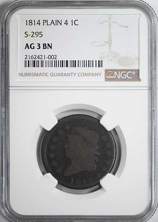 1814 Classic Head Large Cent 1C NGC AG3BN S-295