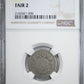 1866 Lowball Shield Nickel 5C NGC FR2 - Rays