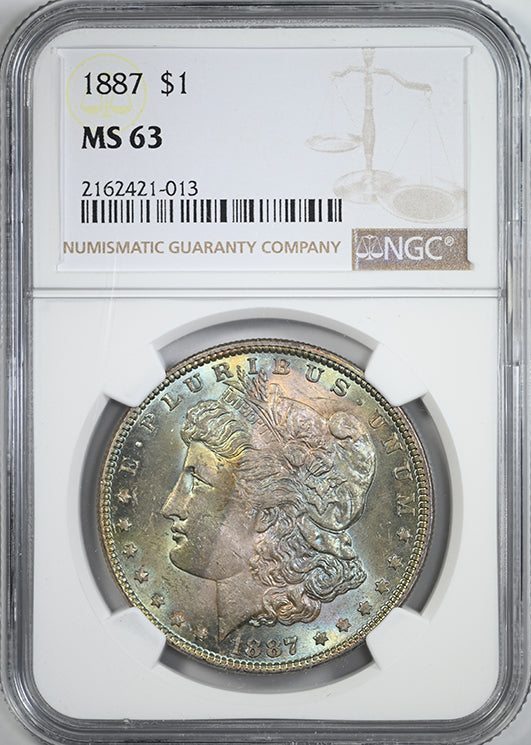 1887 Morgan Dollar $1 NGC MS63 - END ROLL TONER!